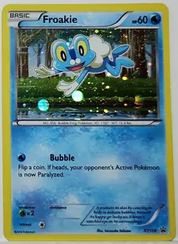 HD Fart Swirl 🌀 Froakie XY138 Cosmos Holo Bleed Error Rare Pokemon TCG ✨ - Image 3