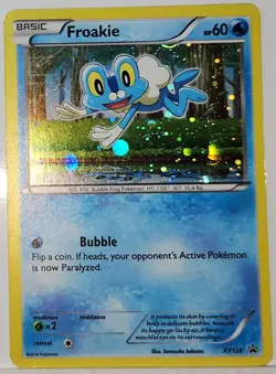 HD Fart Swirl 🌀 Froakie XY138 Cosmos Holo Bleed Error Rare Pokemon TCG ✨ - Image 4
