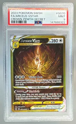 2023 Pokemon Sword & Shield Crown Zenith GG70 Arceus VSTAR PSA 9 147688322 - Image 1