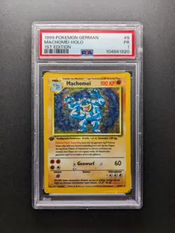 1999 Pokemon MACHOMEI - 8/102 - 1. Edition - Holo - Base Set DE - PSA 1 - Image 1