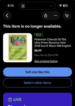 Pokemon Cherubi 10/156 Ultra Prism S&M Reverse Holo✨🔥SHIPS FAST💨+FREE GIFT🎁📈 - Image 2