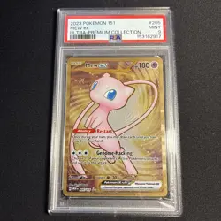 PSA 9 MINT Mew EX 151 UPC Promo Gold Metal 2023 Pokemon 205/165 - Image 1