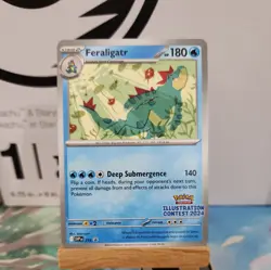 Pokemon Feraligatr SVP 213 Black Star Promo - Illustration Contest 2024 🔥 - Image 1