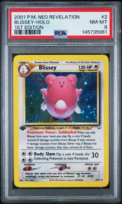 2001 Pokemon Neo Revelation 1st Edition 2 Blissey Holo PSA 8 145735961 - Image 1