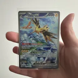 POKEMON TCG ZAPDOS EX SPECIAL ILLUSTRATION RARE 202/165 SV 151 HOLO - Image 1