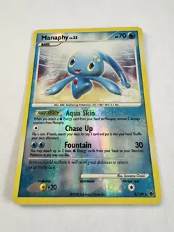 Pokemon Manaphy 8/100 - Majestic Dawn Reverse Holo Rare - 2008 LP - Image 2