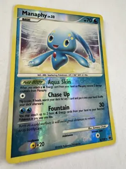 Pokemon Manaphy 8/100 - Majestic Dawn Reverse Holo Rare - 2008 LP - Image 3