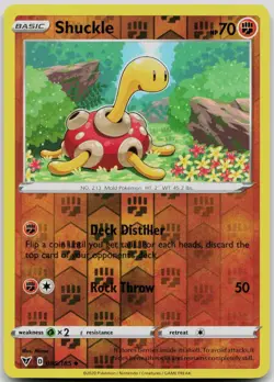 Shuckle 085/185 Uncommon Vivid Voltage Pokemon Reverse Holo Lightly Played - Image 1