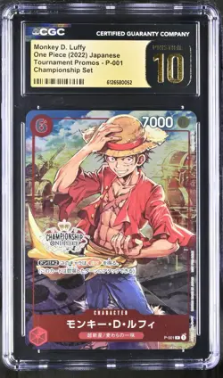 One Piece Japanese Monkey D. Luffy P-001 Championship Promo PRISTINE CGC 10 - Image 1