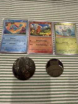 Pokemon 151 Set Holo Lot Squirtle Charmander Bulbasaur 3 Cards - Image 1