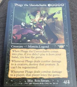 Phage the Untouchable MTG Legions Rare Black 78/145 English 2003 - Image 1