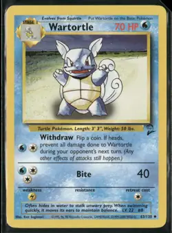 1999 Pokemon TCG Base Set Unlimited Uncommon #42 Wartortle F - Image 1