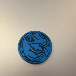 Nintendo Pokemon TCG Totodile Flip Coin Blue Embossed Plastic Accessory - Image 1