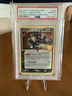 2021 POKEMON SWSH BLACK STAR PROMO #144 GRENINJA-GOLD STAR PSA 10🔥 - Image 1