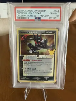 2021 POKEMON SWSH BLACK STAR PROMO #144 GRENINJA-GOLD STAR PSA 10🔥 - Image 3