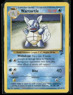 1999 Pokemon TCG Base Set Unlimited Uncommon #42 Wartortle E - Image 1