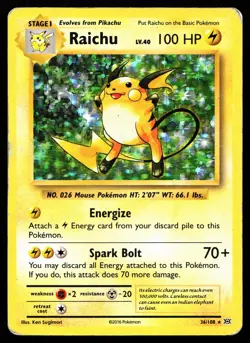 RAICHU 36/108 HOLO RARE EVOLUTIONS POKEMON HP - Image 1