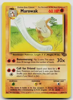 MAROWAK 39/64 UNCOMMON JUNGLE POKEMON UNLIMITED LP - Image 1