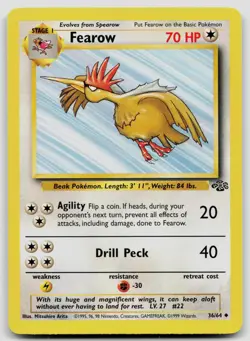 FEAROW 36/64 UNCOMMON JUNGLE POKEMON UNLIMITED LP - Image 1