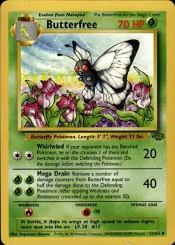 Pokemon Jungle #33/64 Butterfree Uncommon Lightly played - Image 1