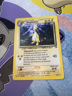 Pokemon TCG Holo Ampharos 1/111 Neo Genesis Unlimited Rare LP - Image 1