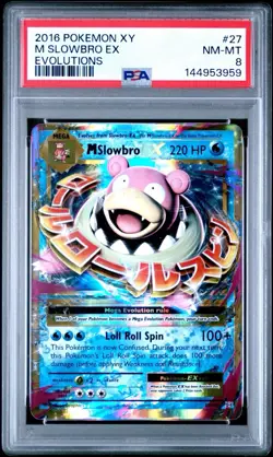2016 Pokemon XY Evolutions M Slowbro EX #27 PSA 8 NM-MT - Image 1