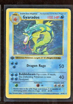 1999 Base Set 1ST EDITION Shadowless Gyarados 6/102 Holo Foil Pokemon WOTC - Image 1