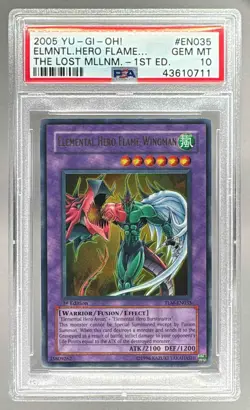 2005 Yu-Gi-Oh! Elemental Hero Flame Wingman EN035 1st Edition PSA 10 43610711 - Image 1