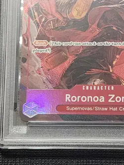One Piece Roronoa Zoro PRE-ERRATA Parallel OP01-025 Holo Wheel Psa 9 Op01 - Image 2