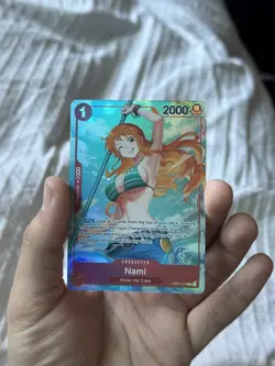 One Piece OP01 Romance Dawn Nami Rare Pre-Errata OP01-016 Alt Alpha " Reveal 1 " - Image 1