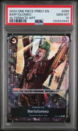2024 ONE PIECE PRB01-PREMIUM BOOSTER -ONE PIECE CARD THE BEST- BARTOLOMEO PSA 10 - Image 1