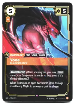 Yone - Blademaster Promo Riftbound Organized Play Promotional Cards 116/221 NM - Image 1