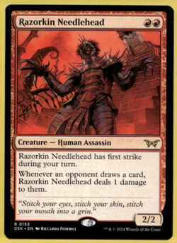 RAZORKIN NEEDLEHEAD DUSKMOURN: HOUSE OF HORROR DSK RARE HUMAN ASSASSIN MTG 0153 - Image 1