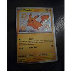 Pokemon Pikachu 131/091 SV Paldean Fates Shiny Rare Holo English 70 HP - Image 1