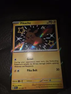 Pokemon Pikachu 131/091 SV Paldean Fates Shiny Rare Holo English 70 HP - Image 4