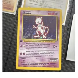 Wizards of the Coast Base Set Mewtwo 10/102 1st Edition Holo German HP60 - Image 1