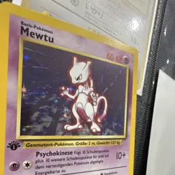 Wizards of the Coast Base Set Mewtwo 10/102 1st Edition Holo German HP60 - Image 4