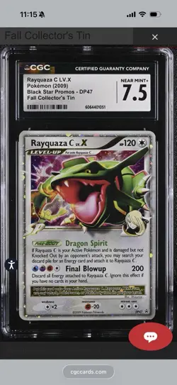 2009 Pokemon Diamond and Pearl Rayquaza C LV.X Promo DP47 Holo CGC 7.5 - Image 1
