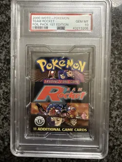 2000 WOTC Pokemon Team Rocket 1st Edition Foil Pack PSA 10 GEM MINT - Image 1