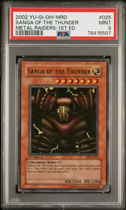 2002 Yu-Gi-Oh! Sanga of the Thunder Metal Raiders MRD 1st Edition Super PSA 9 - Image 1