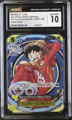 Monkey D. Luffy OP07-109 CGC 10 2024 Pc:one Piece Day'24 One Piece Jpn - Image 1