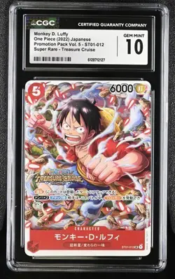 CGC 10 One Piece Monkey D. Luffy ST01-012 Promo Tournament Pack Vol. 5 Jpn - Image 1