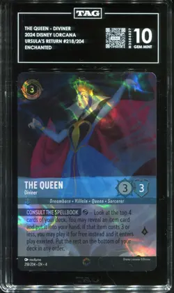 Disney Lorcana The Queen Diviner Enchanted Graded Tag 10 Gem Mint #218 - Image 3