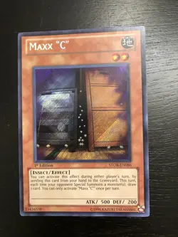 Yugioh Maxx “C” STOR-EN086 Secret Rare 1st Edition Near Mint - Image 1
