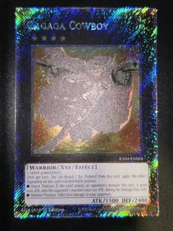Yugioh Gagaga Cowboy RA04-EN064 Platinum Secret Rare 1st Ed - Image 1