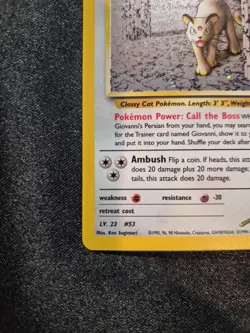 Pokemon Giovanni's Persian 8/132 Gym Challenge Holo - Image 3