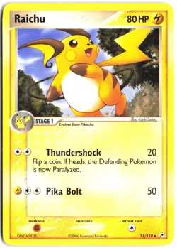 Raichu 51/110 Uncommon Holon Phantoms Pokemon - Image 1