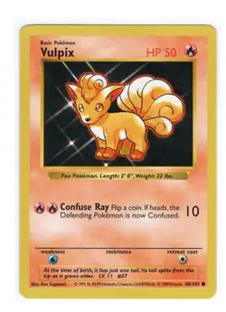 Pokemon Vulpix 1st Base Set Shadowless 68/102 - Image 1