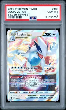 2022 POKEMON SWORD & SHIELD SILVER TEMPEST #139 LUGIA VSTAR PSA 10 - Image 1