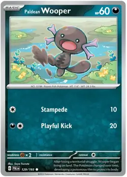 Paldean Wooper 129/193 Paldea Evolved Common Pokemon - Image 1